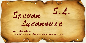 Stevan Lučanović vizit kartica